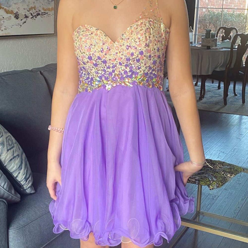 Blush Prom Purple One Shoulder Dress